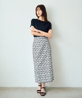 YECCA VECCA 【接触冷感】ドレープカットトップス Black