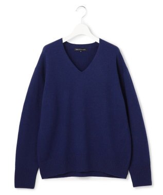23区 【先行予約】カシミヤブレンド Vネック ニット ダルブルー系