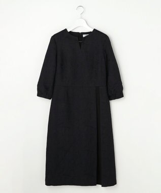 J.PRESS LADIES S ボタニカルジャガード ワンピース ダークネイビー系