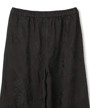 UNFILO 【ウエストゴム】ボタニカル エンブロイダリー パンツ ブラック