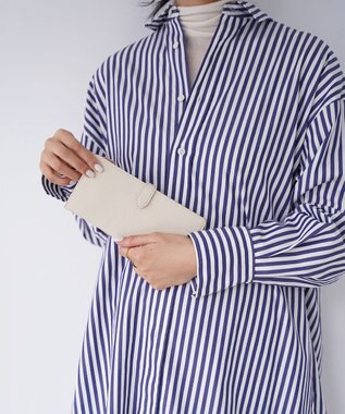 Atelier nuu 日本製 薄マチ本革 lim スマートロングウォレット  アイボリー