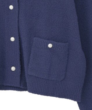 earth music&ecology 【イージーケア】パウダーシャギークルーネックカーディガン Navy