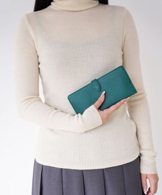 Atelier nuu 日本製 薄マチ本革 lim スマートロングウォレット グリーン