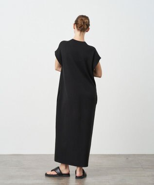 ATON 50/2 NATURAL DYE ORGANIC COTTON | バンドカラードレス BLACK