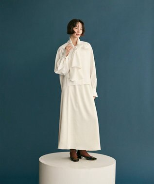 #Newans 【洗濯機可】ビックリボンパウダリーブラウス ホワイト