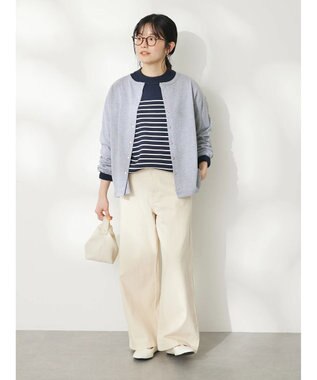 CRAFT STANDARD BOUTIQUE ウ゛ィンテージ風天竺　パール釦クルーカーデＬ／Ｓ Gray