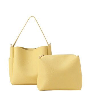 AMERICAN HOLIC 【2点セット】2WAYワンハンドルミニトート+ポーチ Light Yellow