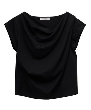 Green Parks ドレープオフショルフレンチ袖Ｔシャツ Black