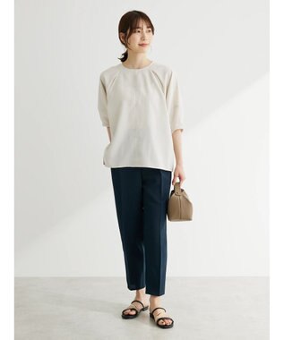 Green Parks 接触冷感　ラグランブラウス Off White