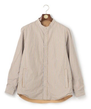 J.PRESS MEN バンドカラーリバーシブル シャツ ベージュ系