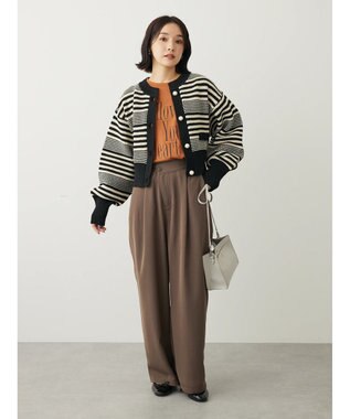 Green Parks ・Ｐｅｔｉｔ　Ｆｌｅｕｒ　ロゴｐｔフレアスリーブロンＴ Brown