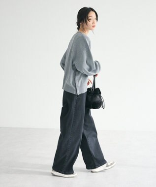 CRAFT STANDARD BOUTIQUE 裏起毛デニムワイドパンツ Black