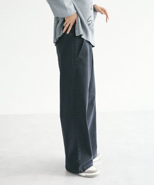 CRAFT STANDARD BOUTIQUE 裏起毛デニムワイドパンツ Black