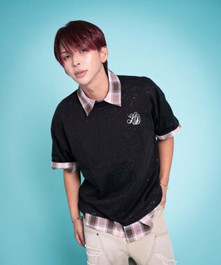 WEGO 【ユニセックス着用ITEM/MLサイズ展開】ラメグラフィックT（SS） ブラック