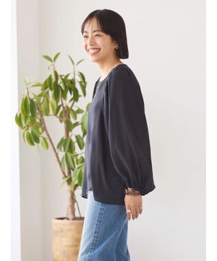 AMERICAN HOLIC 袖ボリュームシアーブラウス Black