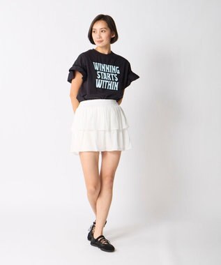 OP／FILA 【Kappa】フリル半袖Tシャツ ブラック