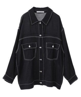 Green Parks ・ＥＬＥＮＣＡＲＥ　ＤＵＥ　カラーステッチシアーＧジャン Black