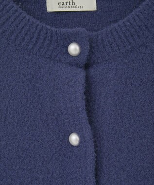 earth music&ecology 【イージーケア】パウダーシャギークルーネックカーディガン Navy