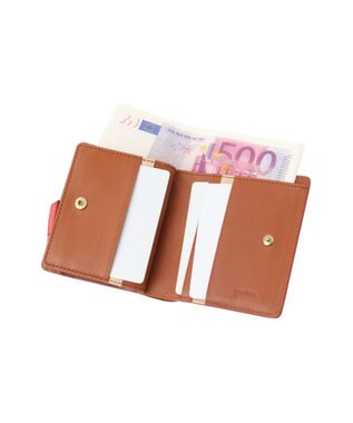 genten ミネルヴァ2 二つ折り財布内Lファスナー アカ