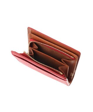 genten ミネルヴァ2 二つ折り財布内Lファスナー アカ