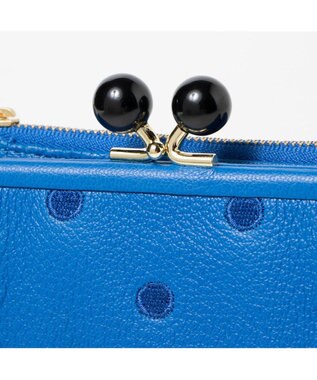 UNBILLION ペルケ perche / アクリル玉がま口2つ折り財布 ブルードット