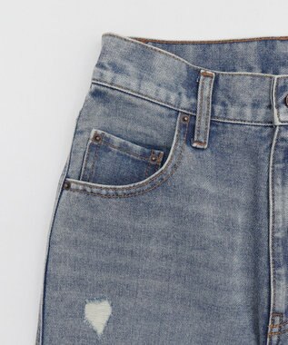 WEGO ダメージフレアデニムパンツ デニム中濃加工色