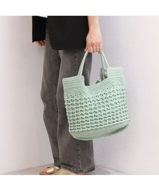 UNBILLION カシュカシュ cachecache / 柄編みベーシックトート グリーン