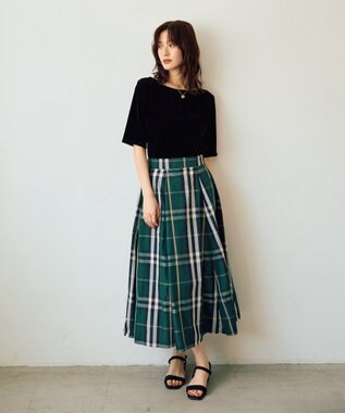 YECCA VECCA 【撥水】メモリーフレアスカート Green