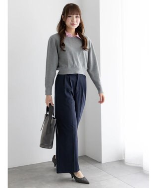 Te chichi コンパクトクルーネックニット【AOYAMA FASHION ASSOCIATION × Te chichi】 グレー