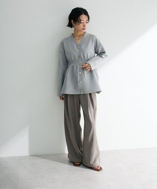 Green Parks ・ＳＵＧＡＲ　ＳＰＯＯＮ　カーブタックパンツ Gray Beige