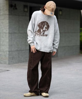 WEGO 【ユニセックス着用ITEM/MLサイズ展開/25年秋冬新作】ファジーグラフィックプルオーバー グレー