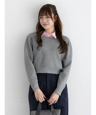 Te chichi コンパクトクルーネックニット【AOYAMA FASHION ASSOCIATION × Te chichi】 グレー