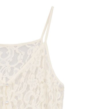 earth music&ecology 起毛レースレイヤードキャミワンピース Ivory