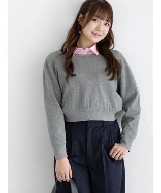 Te chichi コンパクトクルーネックニット【AOYAMA FASHION ASSOCIATION × Te chichi】 グレー