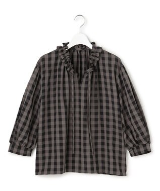 WEB&一部店舗限定】ブロックチェック フリル ブラウス / 23区 S