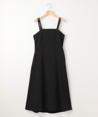 組曲 【肩ひも調整可】ドビーピケ キャミワンピース ブラック系