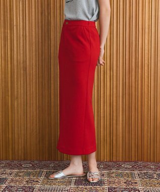 GRACE CONTINENTAL トリアセペンシルラインスカート レッド