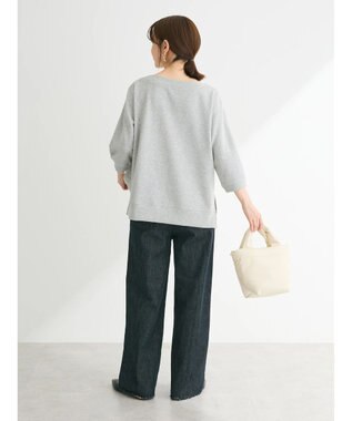 Green Parks ボートネックラメミニ裏毛プルオーバー Gray Mixture