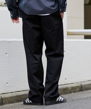 WEGO 【ユニセックス着用ITEM/XSSMLサイズ展開/ウエストゴム】ユルフィットコットンイージーパンツ ブラック