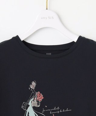 ANY SIS 【JIJI × any SiS】イラスト Tシャツ ネイビー