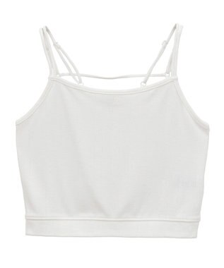 earth music&ecology ダブルストラップパターンメッシュキャミソール Off White