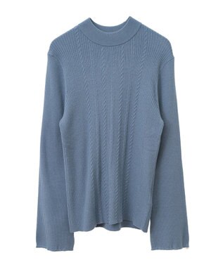 earth music&ecology ナローケーブルプルオーバー Blue