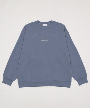 WEGO 【ユニセックス着用ITEM】アクセ付きフォトグラフィックプルオーバー サックス