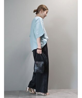 AMERICAN HOLIC 接触冷感ＳＺ５分袖カットプルオーバー Sax