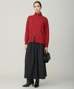 ICB L 【新色追加】ソフトカシミヤミックス ニットトラックジャケット ディープレッド