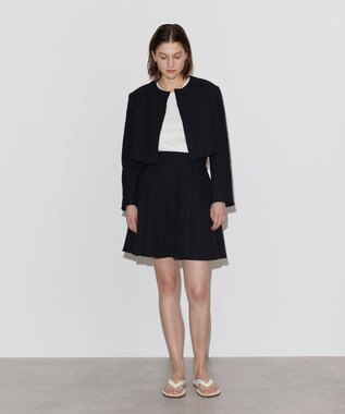 NAVE 【Nave】ストライプツィード クロップドジャケット ブラック系