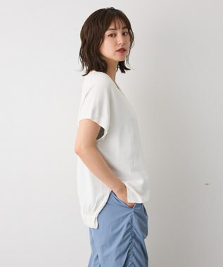 CRAFT STANDARD BOUTIQUE バックギャザーＶネックニットベスト White