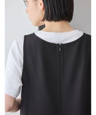 AMERICAN HOLIC イージーケアＵネックＩラインワンピース Black