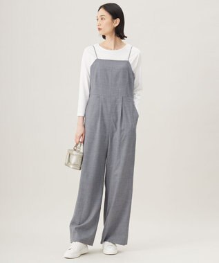 自由区 【洗える】ウォッシャブルウールサキソニー コンビネゾン TOPグレー