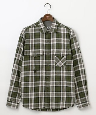 JOSEPH ABBOUD MOUNTAIN 【サスティナブル】オーガニックラフィーチェック シャツ カーキ系4